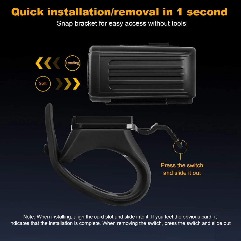 LED Bicycle Headlight High Beam Low Beam USB Charging Bike Handlebar Flashlight 5 Modes Waterproof Bicycle Front Lamp Accessory