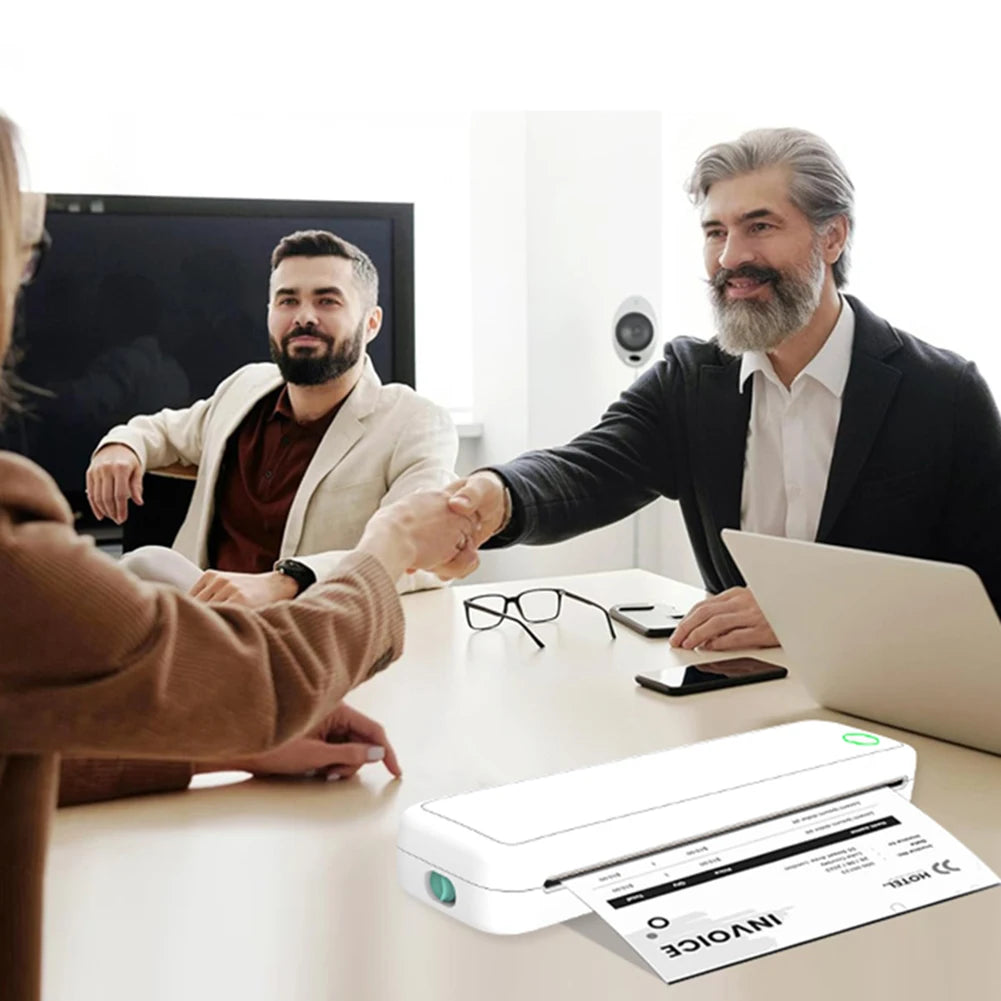 Printer Inkless BT Wireless Portable Printer with Printing Paper Document Printing Maker for Smartphone PC A4 Thermal Printer