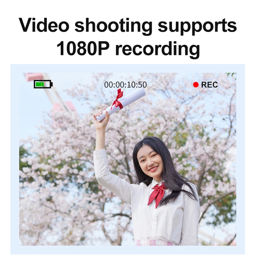 4K HD 1080P Portable Vlogging Camera 16X Zoom Autofocus Vlogging Camera Anti-Shake 2.4 Inch IPS Screen for Photography and Video