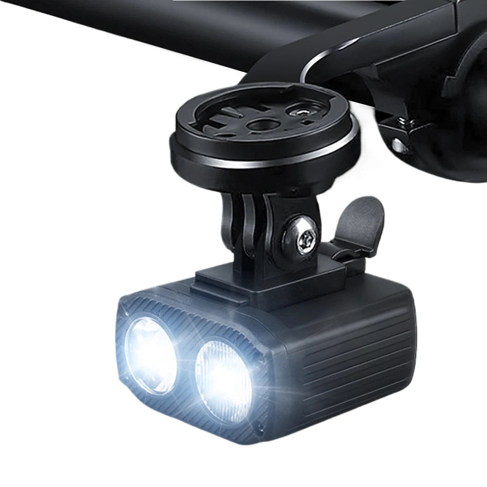 LED Bicycle Headlight High Beam Low Beam USB Charging Bike Handlebar Flashlight 5 Modes Waterproof Bicycle Front Lamp Accessory