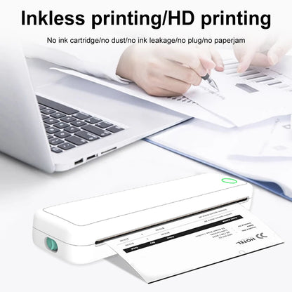 Printer Inkless BT Wireless Portable Printer with Printing Paper Document Printing Maker for Smartphone PC  A4 Thermal Printer