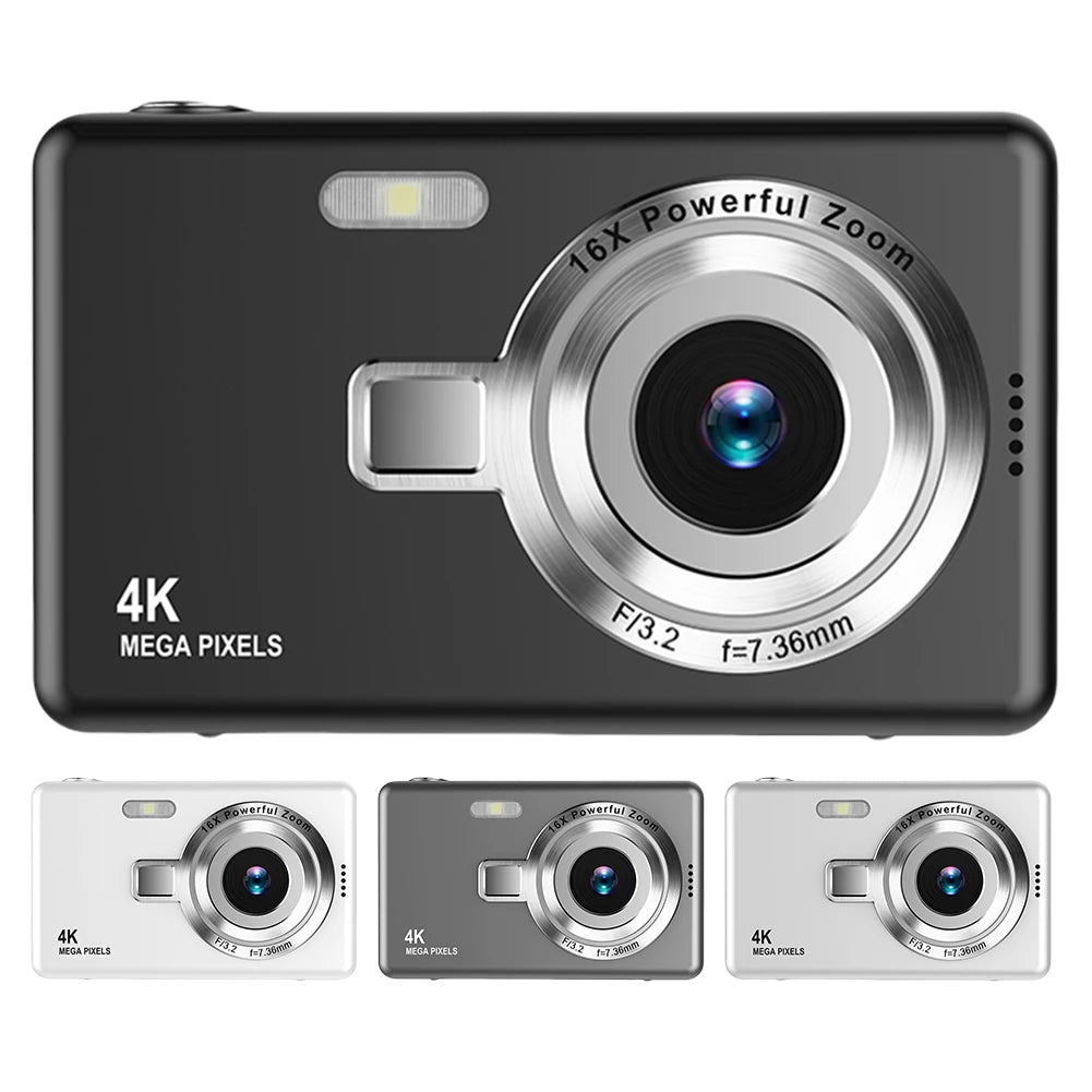 4K HD 1080P Portable Vlogging Camera 16X Zoom Autofocus Vlogging Camera Anti-Shake 2.4 Inch IPS Screen for Photography and Video