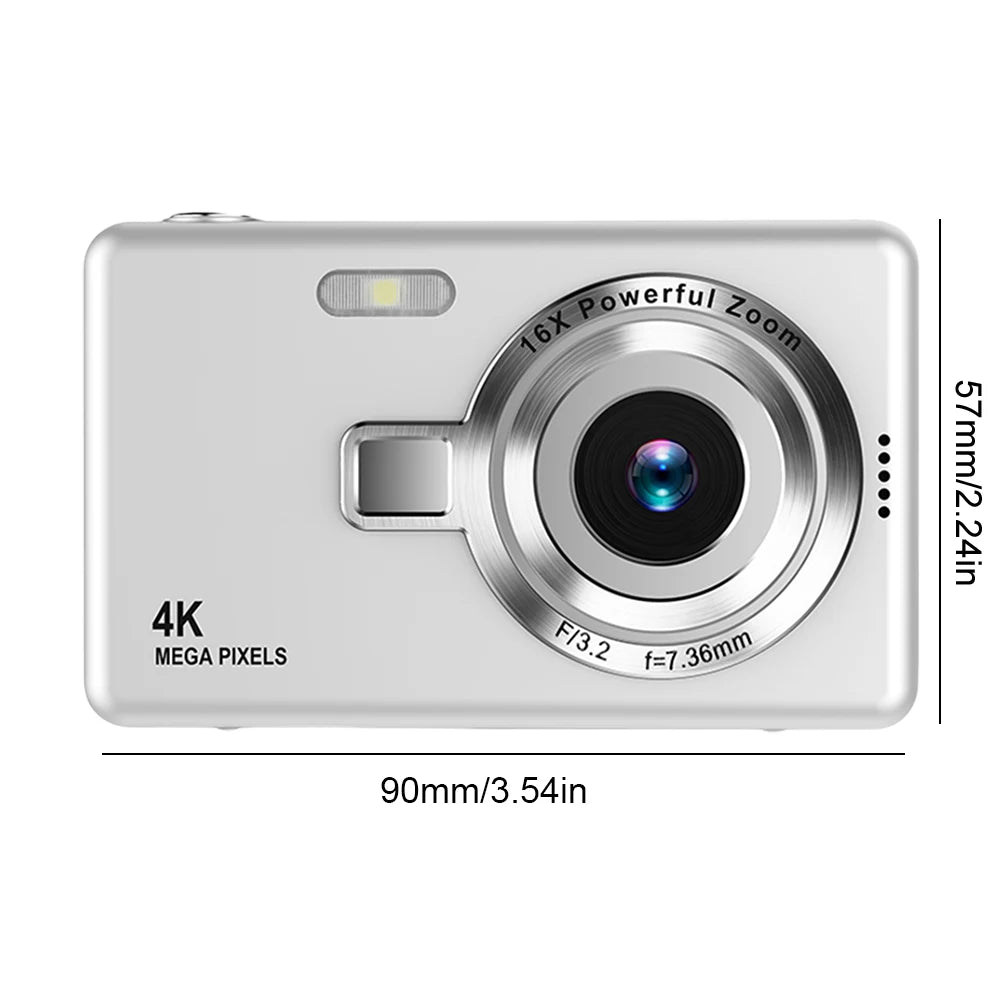 4K HD 1080P Portable Vlogging Camera 16X Zoom Autofocus Vlogging Camera Anti-Shake 2.4 Inch IPS Screen for Photography and Video