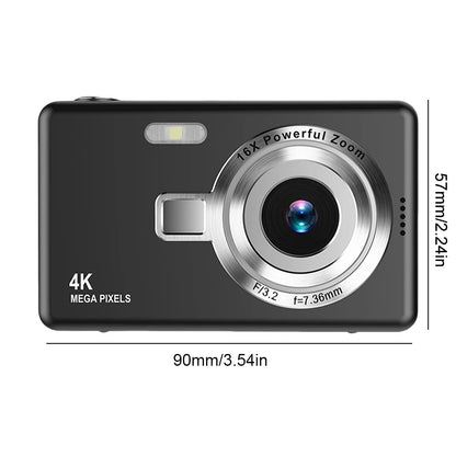 4K HD 1080P Portable Vlogging Camera 16X Zoom Autofocus Vlogging Camera Anti-Shake 2.4 Inch IPS Screen for Photography and Video