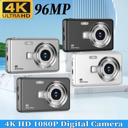 4K HD 1080P Portable Vlogging Camera 16X Zoom Autofocus Vlogging Camera Anti-Shake 2.4 Inch IPS Screen for Photography and Video