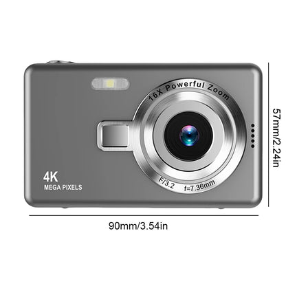 4K HD 1080P Portable Vlogging Camera 16X Zoom Autofocus Vlogging Camera Anti-Shake 2.4 Inch IPS Screen for Photography and Video